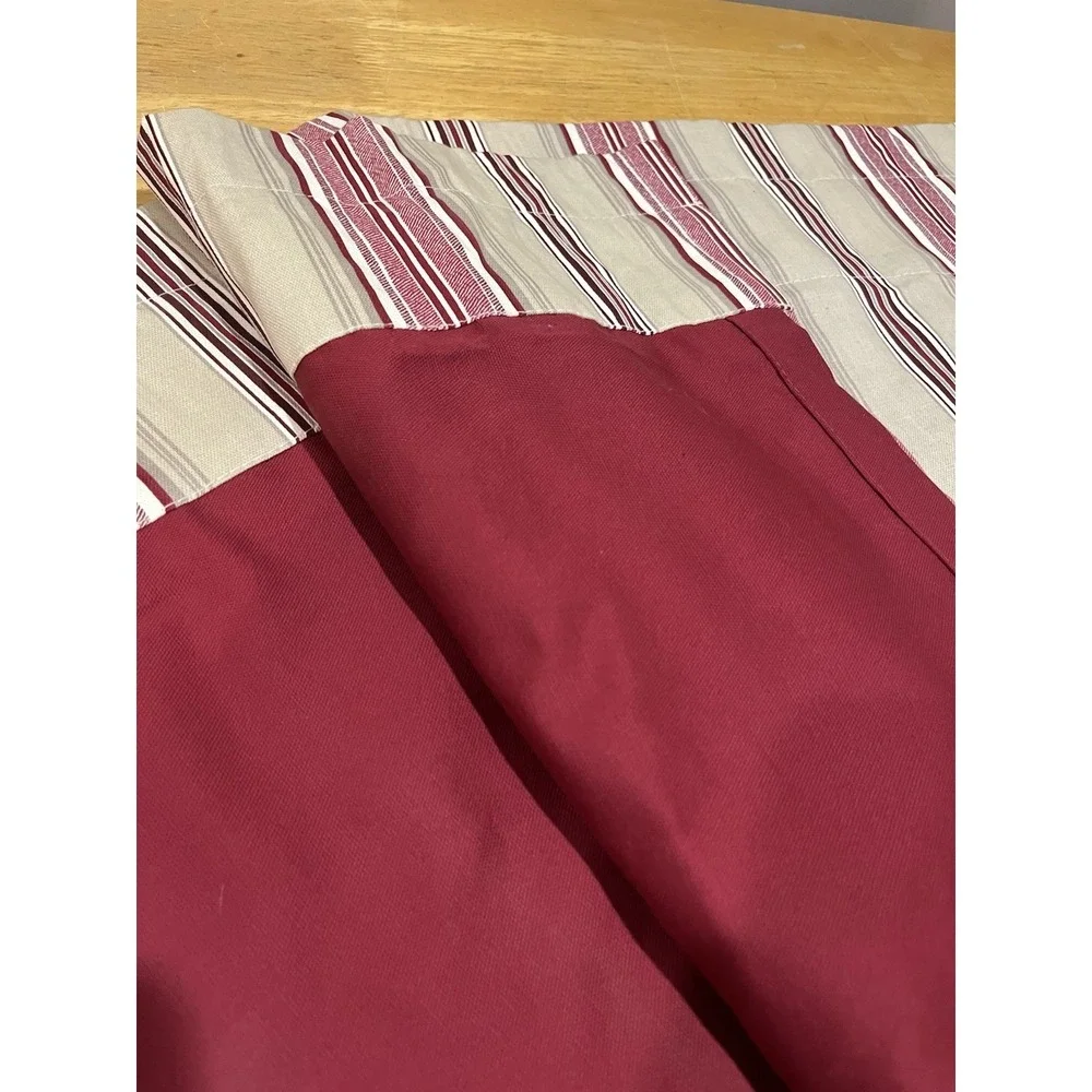 Vtg JCPenney Scalloped‎ Red Beige Striped Valance 82x19